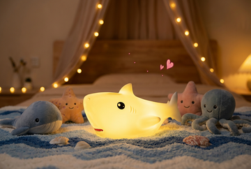 HuggNest™ Baby Shark Squishy Night Light - Gentle Glow with Ocean Calm Charm🦈