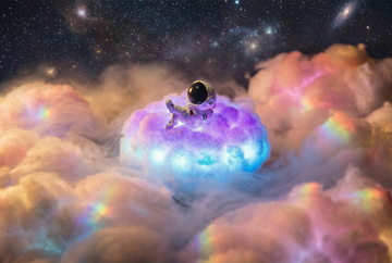 Colorful Clouds Astronaut Night Light - Dreamy Sky of Color Comfort & Wonder🚀