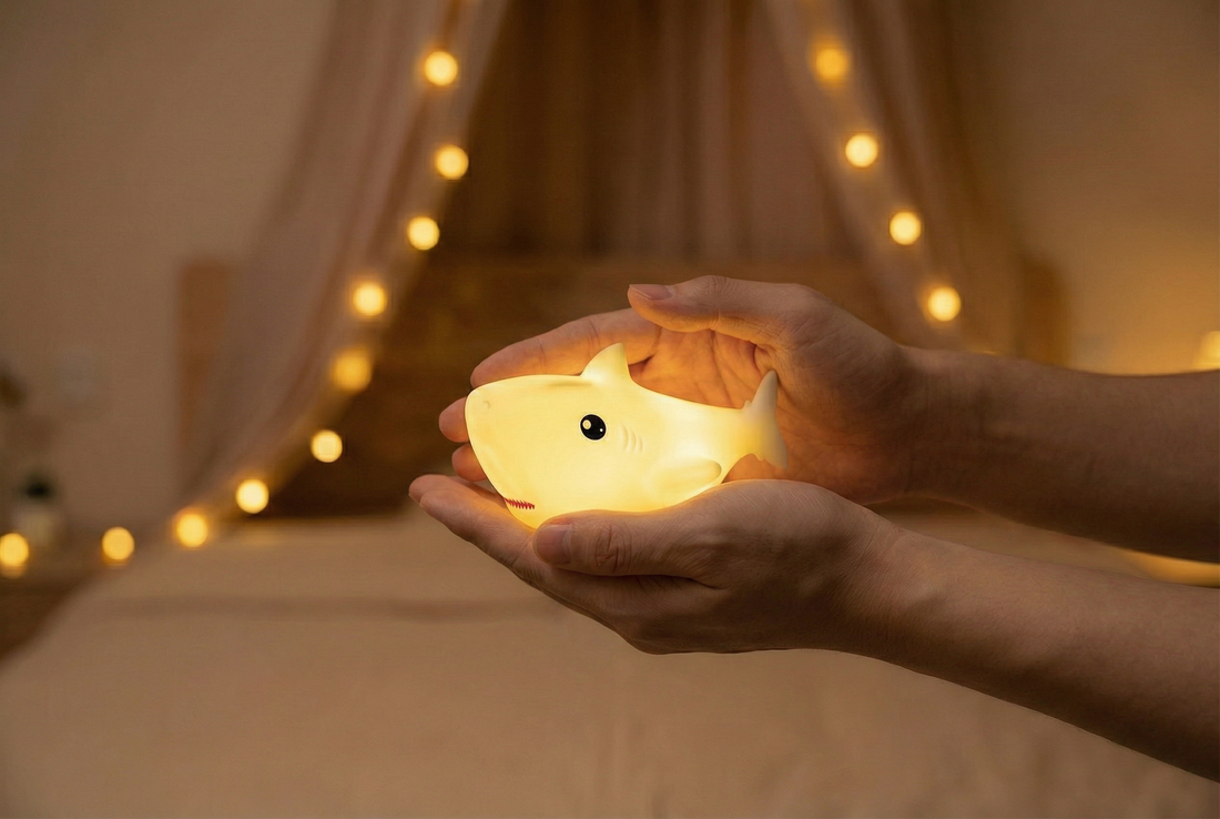 HuggNest™ Baby Shark Squishy Night Light - Gentle Glow with Ocean Calm Charm🦈