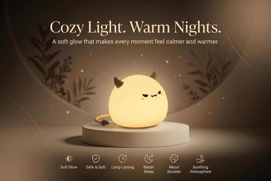HuggNest™ Cute Little Devil Silicone Night Light - Gentle Glow with Playful Mischief😈